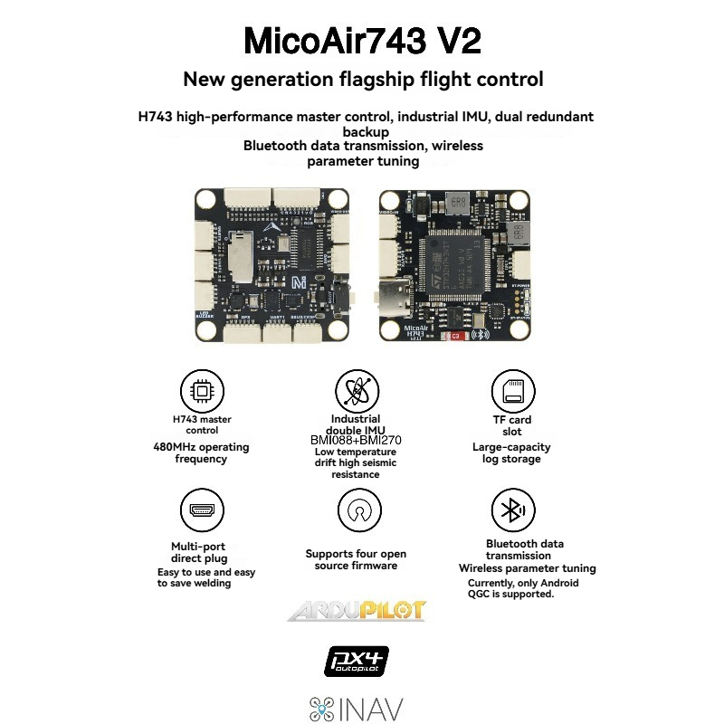 MicoAir743 V2 비행 컨트롤러 듀얼 IMU 블 - Drone Rc Leading 리뷰 및 가격